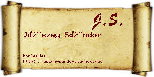 Jászay Sándor névjegykártya