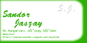 sandor jaszay business card